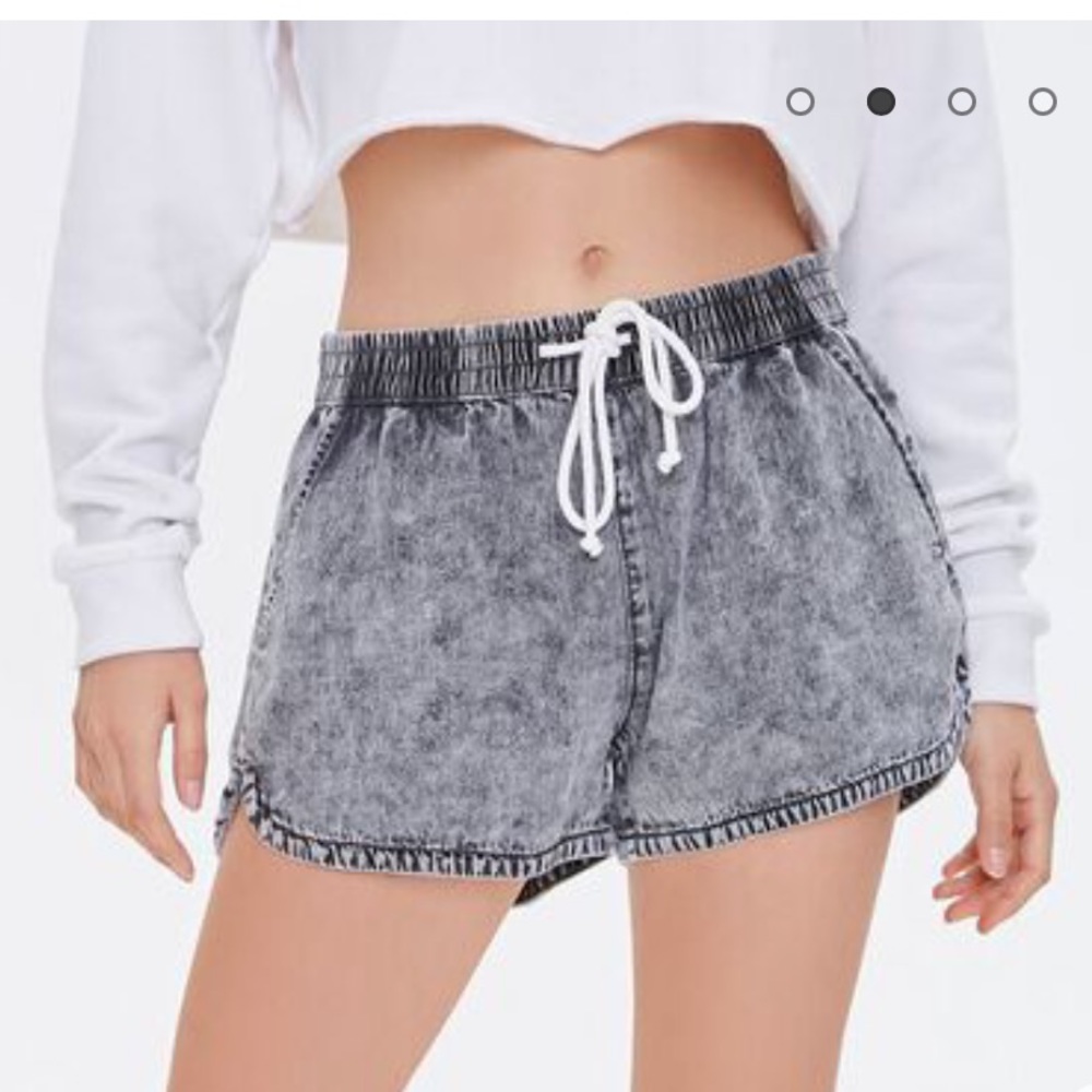 Distressed black shorts
